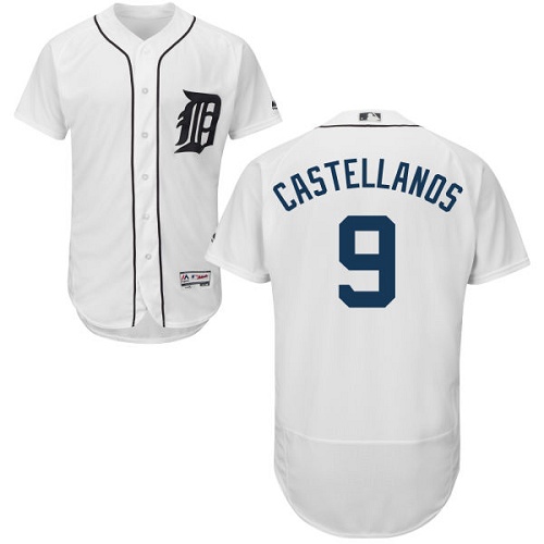 Tigers #9 Nick Castellanos White Flexbase Authentic Collection Stitched MLB Jersey - Click Image to Close